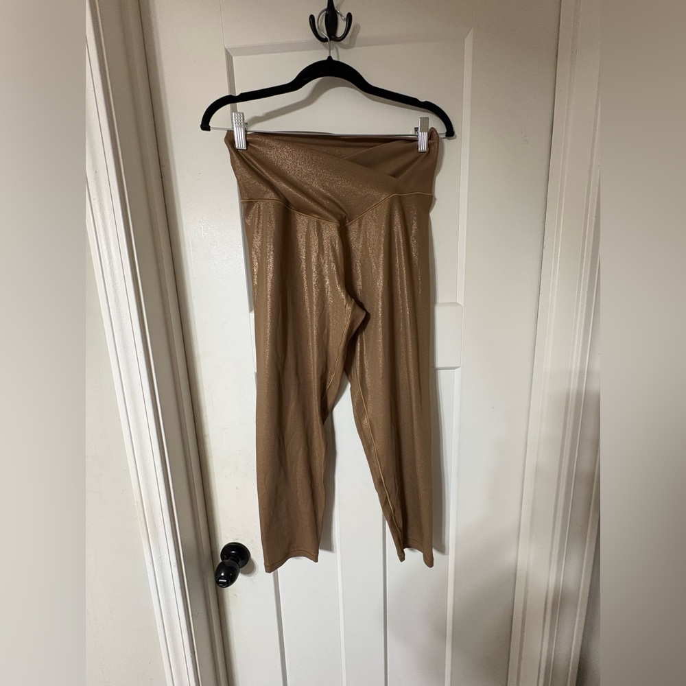 Aerie Brown Shimmer Crossover Leggings